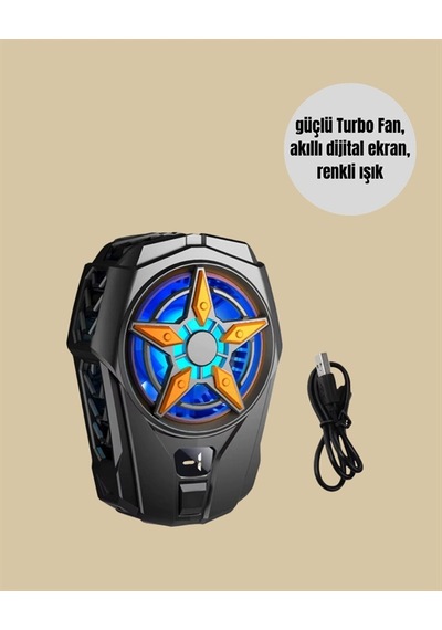 Hubrendy Tekno Oyunlar İçin Telefon Soğutucu 65-85 Mm Uyumlu, Dijital Ekranlı Yeni Nesil