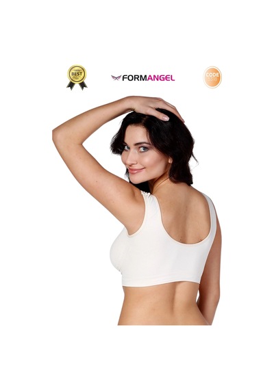 Form Angel Büstiyer Dikişsiz Seamless Kadın Esnek Yumuşak Kumaş Kalın Askılı Pedsiz Spor Büstiyer - 2 Adet Ten