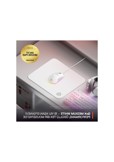 Gaming Oyun Mousepad, Orta Boy, Beyaz Renk, Kaymaz Taban