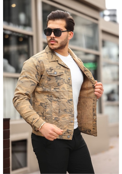 Serseri Jeans Koyu Haki Erkek Kot Ceket Çok Renkli