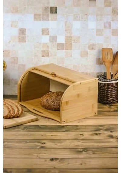 Bambu Kapaklı Büyük Ekmek Dolabı, Çok Amaçlı Kullanım İçin Uygun A