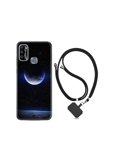 Infinix Hot 9 Play Kılıf Boyun Askılı Midnight Moon 1802