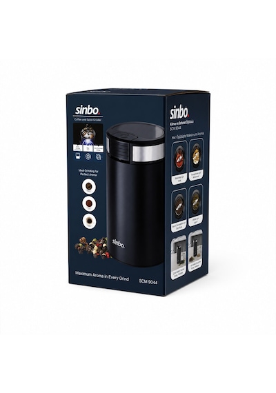 Kahve - Baharat Öğütücü Makine 2 Bıçaklı Çelik Öğütme Haznesi 50gr Öğütme Ac Motor 200w Scm-9044 4801 Siyah