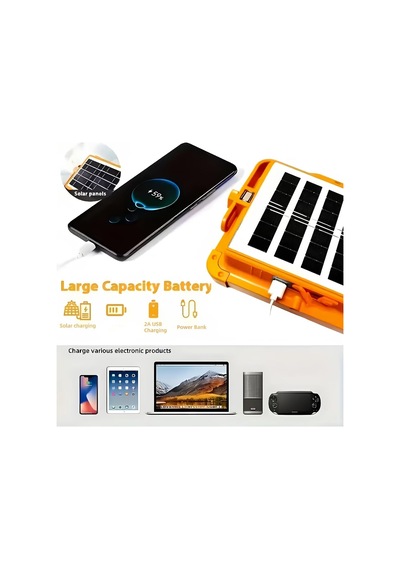 Solar Güneş Enerjili Kamp Lambası - Ip66 Su Geçirmez Powerbank Özellikli Şarj Edilebilir Çok Fonksiyonlu Projektör, Sos Flaşörlü Çadır Ve Avcı Led Işıldak