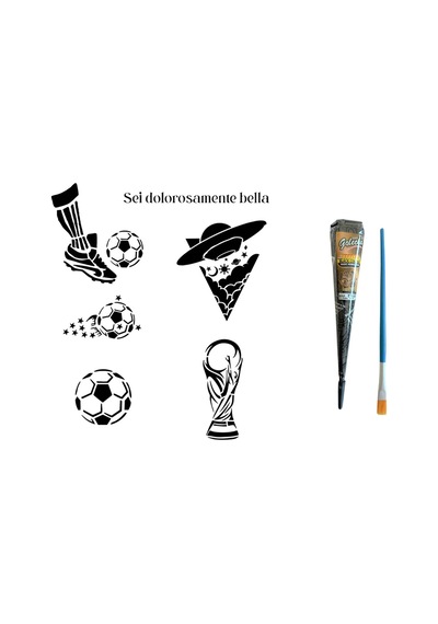 Futbol Hint Kınasıyla Geçici Dövme Yapma Seti