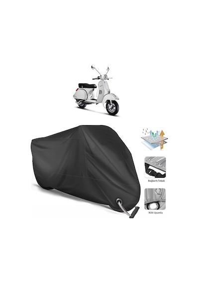 Vespa Px 150 Motosiklet Branda (Bağlantı, Kilit Uyumlu)-Siyah (457275923)