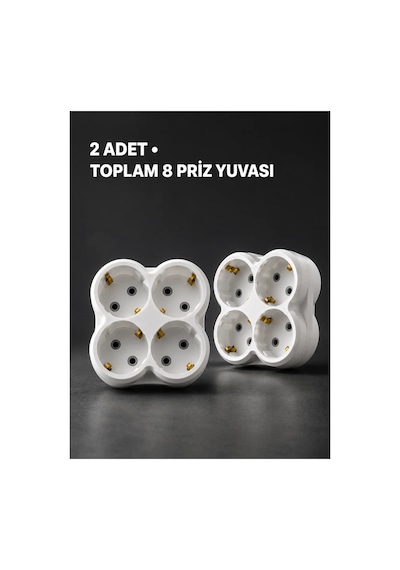 Duvar Tipi 4 Çıkışlı Priz Çoğaltıcı Kablosuz Kompakt Tasarım 2 Adet Çok Renkli 1 - 10 M