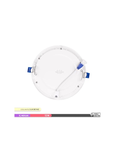Ack 12W 4000K Ilık Beyaz Sıva Altı Yuvarlak Led Panel Armatürü AP