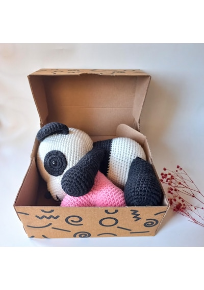 Atölye Bigi Panda Pako ve Kalp BB6N Amigurumi Oyuncak