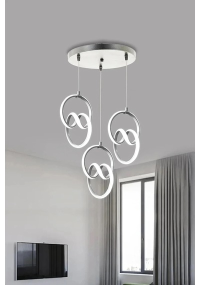 3 Lü İmza Led Sarkıt Avize Modern Tasarım Led Avize Renkli