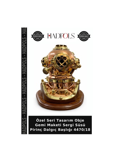 Özel Seri Tasarım Obje Gemi Maketi Sergi Süsü Pirinç Dalgıç Başlığı 4470/18