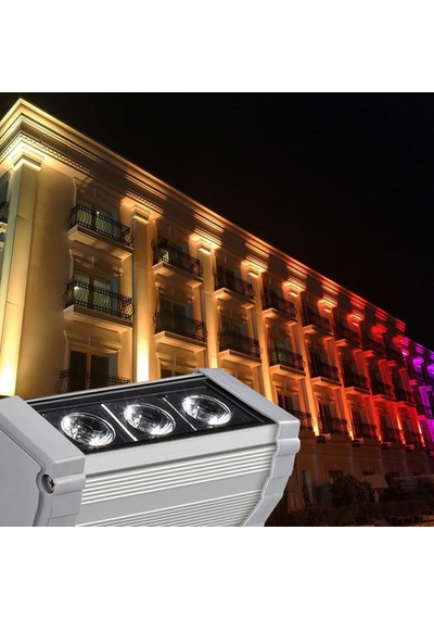 Sıva Üstü Wallwasher Tek Renk Lüks Asil Dekoratif Işık Show Gösteri Aydınlatma Dış Duvar Açık Alan Enerji Tasarruflu Doğa Beyaz Led A-1001 12cm 3w Diğer