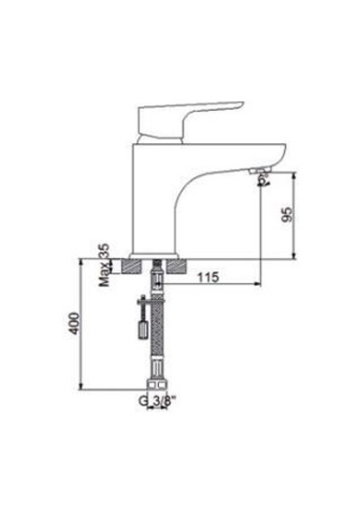 Newarc 921521B Loft Lavabo Bataryası Siyah