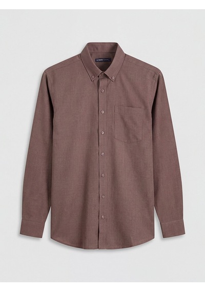 Lcwaıkıkı Classic Pembe Regular Fit Keten Görünümlü Erkek Gömlek