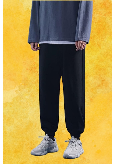 Siyah Bol Eşofman Altı Salaş Oversize Siyah
