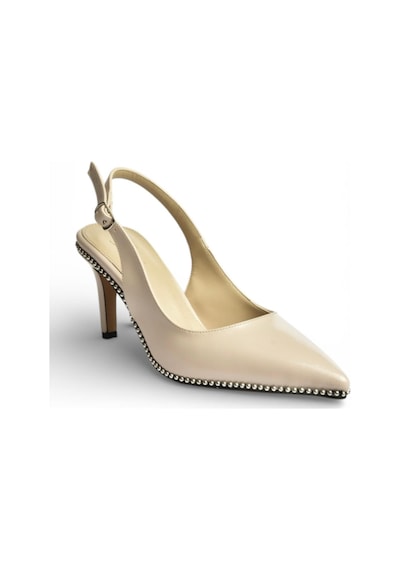 Fox Shoes Y572099760 Bej Rustik İnce Topuklu Kadın Ayakkabı Bej