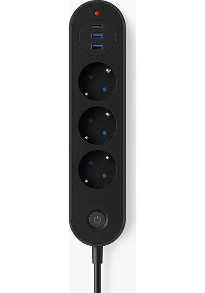 Smayling 3 Lü Priz 2 Usb-a + 1 Usb-c Termal Akım Korumalı, 2500w Güç, Aç/kapa Anahtarlı, Isıya Dayanıklı