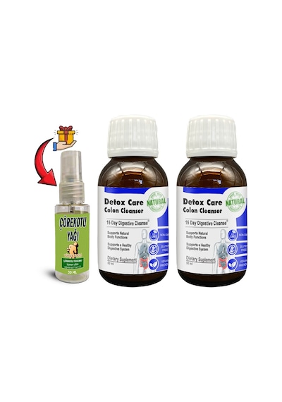 Detox Care 2 Kutu 15 Günlük Pratik Şurup Bitkisel İçerikli + Çörek Otu Masaj Yağı 30 Ml