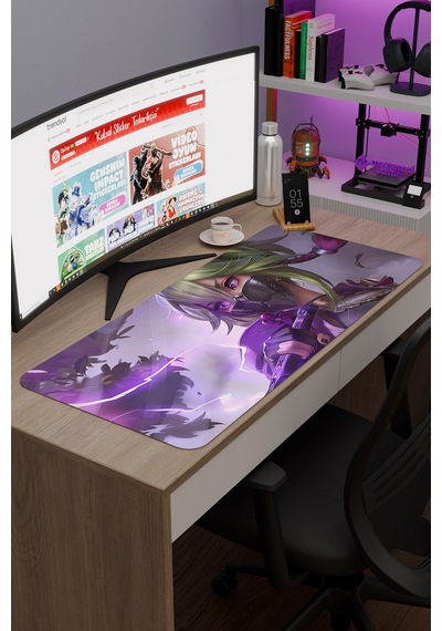 Kuki Shinobu Genshin Impact Anime Oyuncu V2 - 90x40 Xxl Gaming Mouse Pad Fare Altlığı