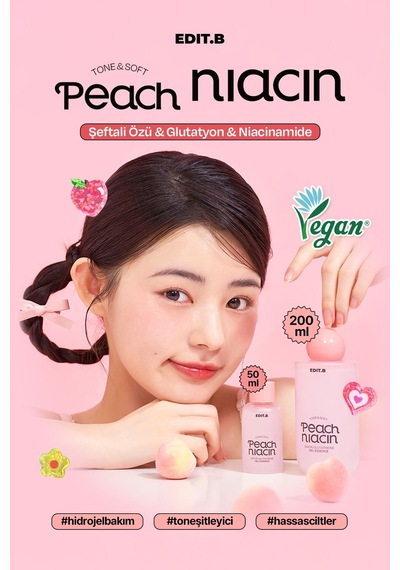 Edıtb Niasinamid ve Glutatyon İçeren Aydınlatıcı Jel Esans EDIT.B PeachNiacin Glutathione 200 ML