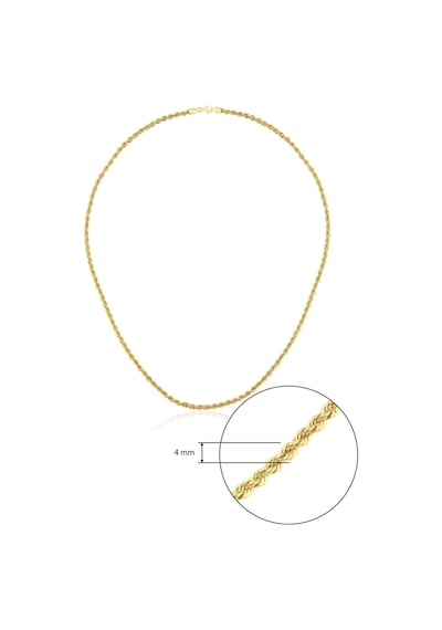 14 Ayar Altın Burgu Halat Zincir 4 Mm Znc23798