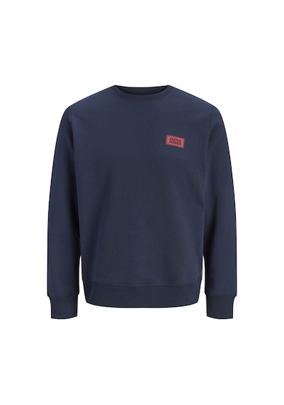Jack & Jones Erkek Gögüs Baskili Regular Fit Bisiklet Yaka Sweatshirt - Rush - 12298426 Lacivert