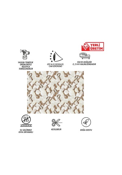 Tink Kendinden Yapışkanlı Kahverengi Petek Desenli Pvc Panel 41x62 Cm