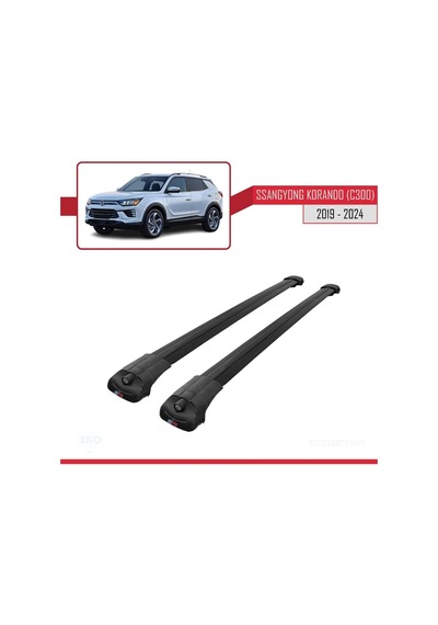 Ssangyong Korando C300 2019 Ve Sonrası İle Uyumlu Ace-1 Ara Atkı Tavan Barı Siyah