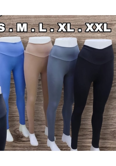 Tayt Sıyah Tayt Dalgıç Kumaş Geniş Kemer Sade S-m-l-xl-xxl Siyah