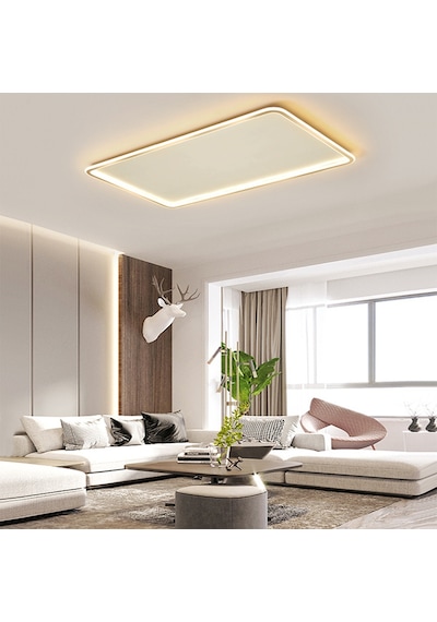 Gold 90x60cm 3 Işık Rengi Dikdörtgen Led Tavan Lambası,avize,modern Aydınlatma,dekoratif Işık Gold