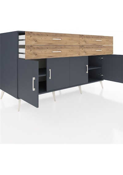 Kronos Konsol 2 Raflı 4 Çekmeceli 8 Kapaklı 176x59x99 Antrasit-an Antrasit-antrasit/çam Kronos Konsol 2 Raflı 4 Çekmeceli 8 Kapaklı 176x59x99 Antrasit-an Antrasit-antrasit/çam