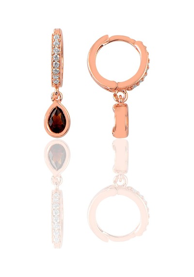 Gümüş Taşlı Damla Modeli Halka Küpe N11.50847