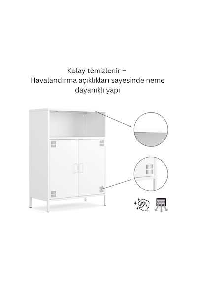 Pera Metal Dolap 2 Kapılı, Açık Raflı 80,50 X 40 X 109,50 Cm - 9 Renk Seçeneği Bulunmaktadır Ral 9016 Beyaz Pera Metal Dolap 2 Kapılı, Açık Raflı 80,50 X 40 X 109,50 Cm - 9 Renk Seçeneği Bulunmaktadır Ral 9016 Beyaz