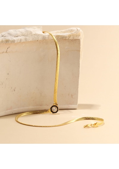 Serenay Kolye 718018 Gold Gümüş