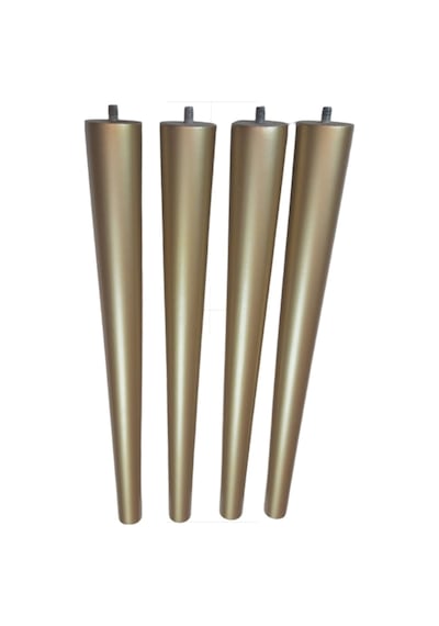 Gürgen Ahşap Sandalye Sehpa Ayağı Metrik-8 Vidalı 42 Cm - 4 Adet Gold Renk