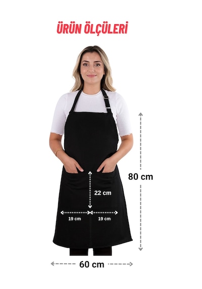 Simple 3lü Set Ayar Askılı Cepli Mutfak Önlüğü Seti 2 Eldiven Şef Garson Kafe Aşçı Barista Siyah
