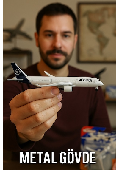 Metal Gövde Majorette Lufthansa Airbus A350 900 Ucak Modeli 11 Cm Serbest Tekerlek 1:64 Ölçek