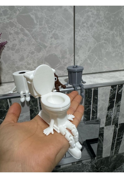 3dprototürk Klozet Eğlenceli Banyo Dekoratif Figür Seti