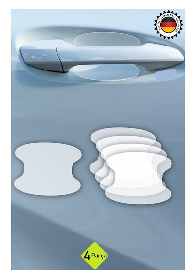 Araba Kapı Kolu Içi Koruyucu Sticker - Ppf Film Sticker - 4 Parça - Alman Malı - Şeffaf Boya Çizik Önleyici - Tırnak Koruma Sticker - 00358 Standart