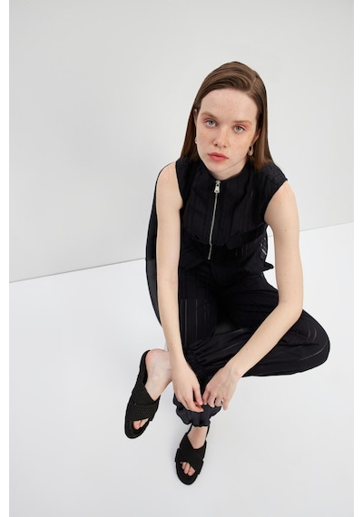 Stella Pulvis Siyah Beli Lastikli Şortlu Jogger Pantolon Siyah