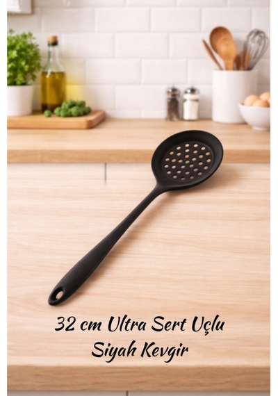 32 Cm Ultra Sert Uçlu Silikon Kevgir -siyah Silikon Diğer