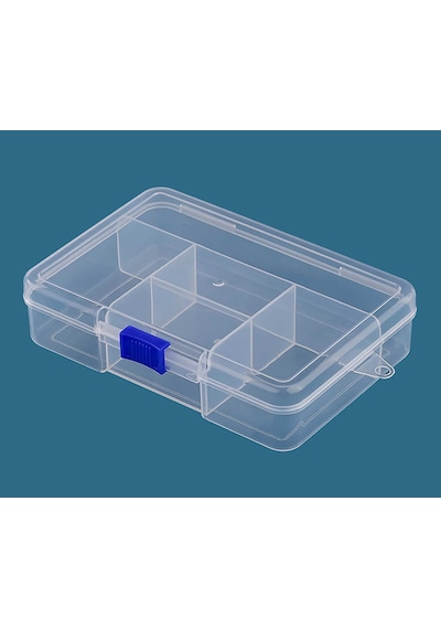 5 Bölmeli Şeffaf Plastik Organizer Kutu 14x9.5x3cm Elektronik Komponent Vida Direnç Saklama Kutusu