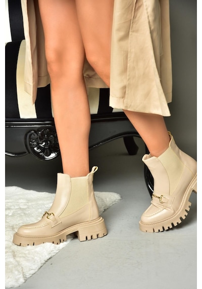 Fox Shoes R312154109 Ten Kalın Tabanlı Kadın Bot Ten