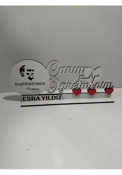 Öğretmenler Günü İçin Tasarım Masa İsimliği Kişiye Özel