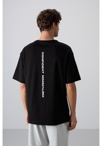 Tommy Life Sıyah/beyaz Pamuklu Kalın Yumuşak Dokulu Oversize Fit Baskılı Erkek T-shirt - 88321 001 Tommy Life Sıyah/beyaz Pamuklu Kalın Yumuşak Dokulu Oversize Fit Baskılı Erkek T-shirt - 88321 001