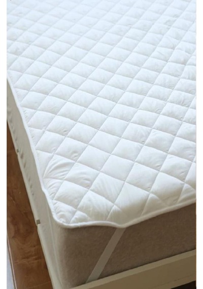 Altın Karma Kapitoneli Sıvı Geçirmez Alez 100x200 Cm Tek Kişilik Köşe Lastikli Beyaz
