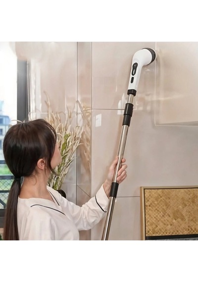 Şarjlı Ve Elektrikli Temizlik Fırçası 7 Adet Başlık Turbo Dönüş Teknolojisi Mutfak Banyo