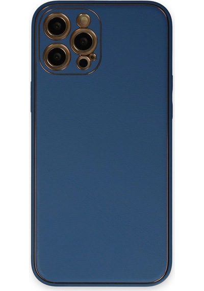 Apple  Uyumlu  iPhone 12 Pro Max Kılıf Coco Deri Silikon Kapak Açık Mavi
