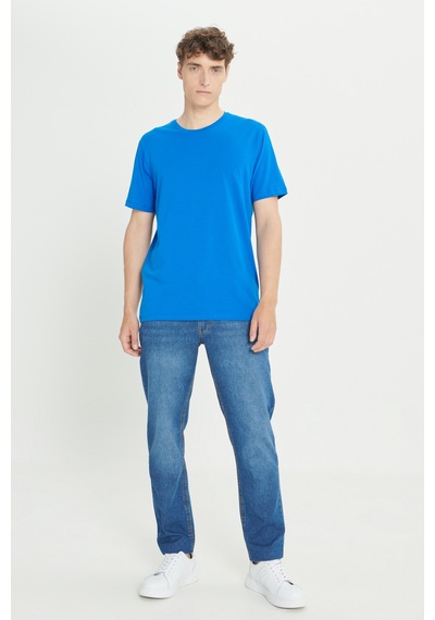 AC&Co / Altınyıldız Classics Erkek Saks 360 Derece Her Yöne Esneyen Slim Fit Bisiklet Yaka Tişört Saks Saks Mavisi AC&Co / Altınyıldız Classics Erkek Saks 360 Derece Her Yöne Esneyen Slim Fit Bisiklet Yaka Tişört Saks Saks Mavisi