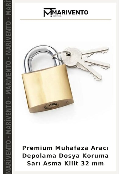 Premium Muhafaza Aracı Depolama Dosya Koruma Sarı Asma Kilit 32 Mm